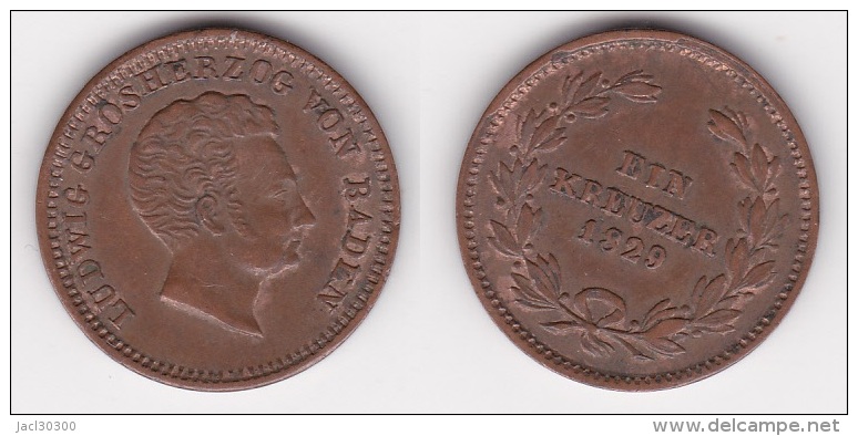 ALLEMAGNE BADEN : 1 KREUZER 1829 Bronze (voir Scan) - Monedas Pequeñas & Otras Subdivisiones