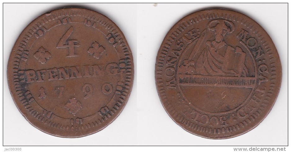 ALLEMAGNE MUNSTER : 4 PFENNING 1790 Bronze (voir Scan) - Kleine Munten & Andere Onderverdelingen