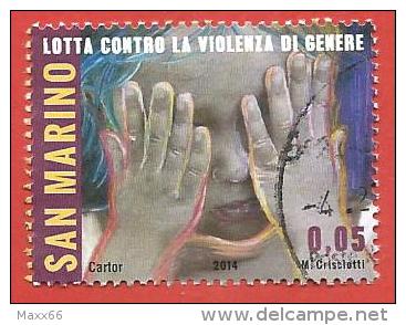 SAN MARINO USATO - 2014 - Lotta Contro La Violenza Di Genere - Violenza Fisica - € 0,05 - S. 2432 - Used Stamps