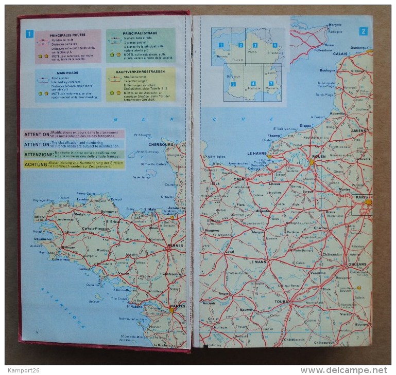 1977 MICHELIN France Maps Roads Routes GUIDE RED - Michelin (guide)