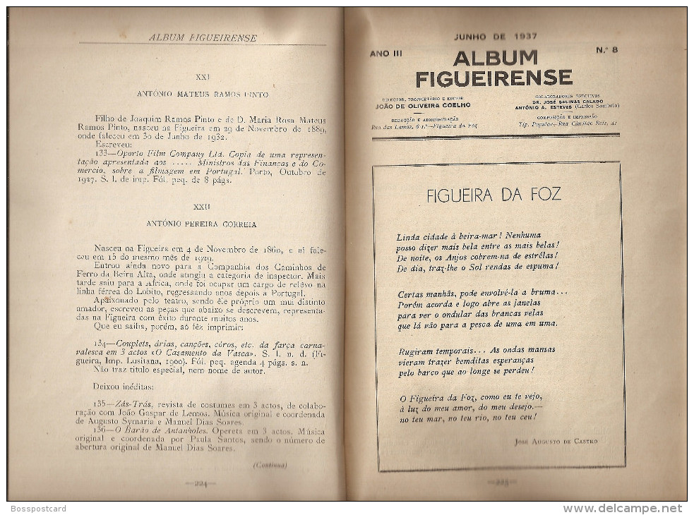 Figueira Da Foz - Album Figueirense, Ano III, Nº 7-8, Maio-Junho De 1937. Coimbra. Santo António. Pádua. Padova. - Zeitungen & Zeitschriften