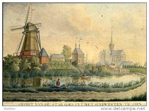 GOES (Zeeland) - Molen/moulin - Gezicht Op Goes Vanuit Het Zuidwesten Met Molen De Grenadier Ca. 1800 - Goes