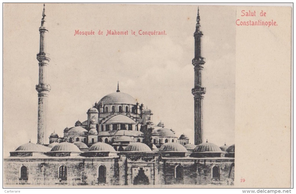 1921,TURQUIE,TURKEY,TURKI YE,CONSTANTINOPLE,CONSTAN TINOPOLIS,istanbul,ottoma Ns,Mosquée  MAHOMET LE CONQUERANT,rare - Turkey