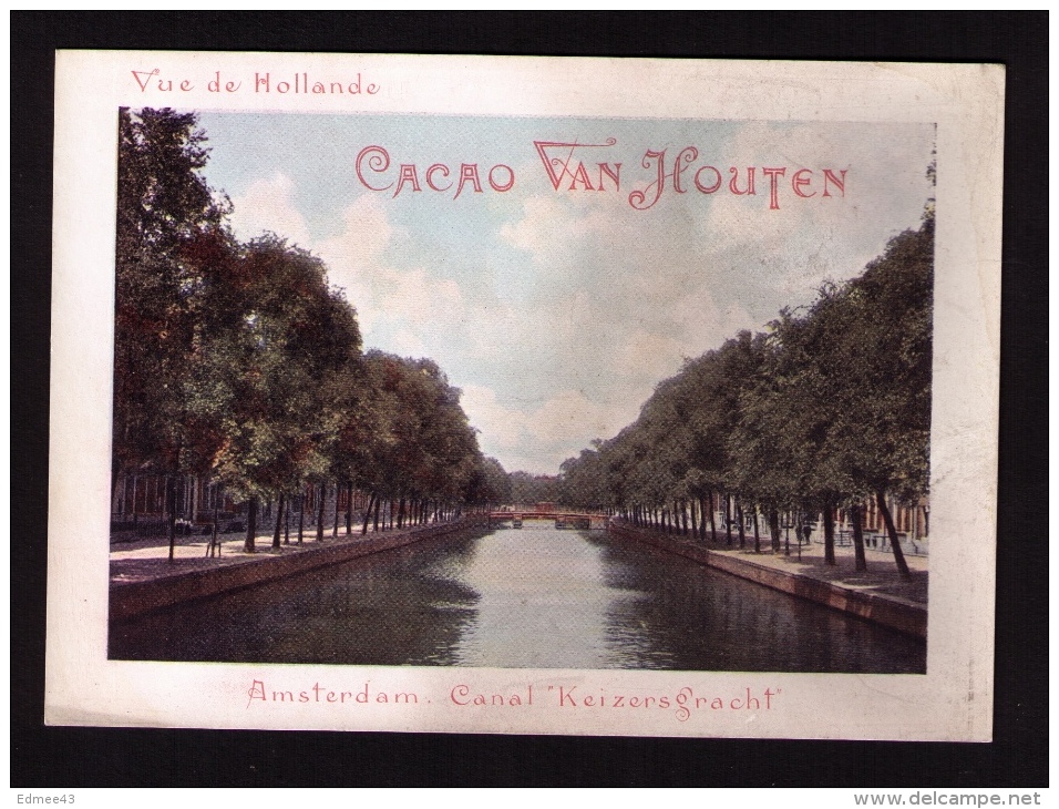 Grande Chromo-photo Cacao Van Houten, Série « Vue De Hollande », Amsterdam, Canal Keizersgracht - Van Houten