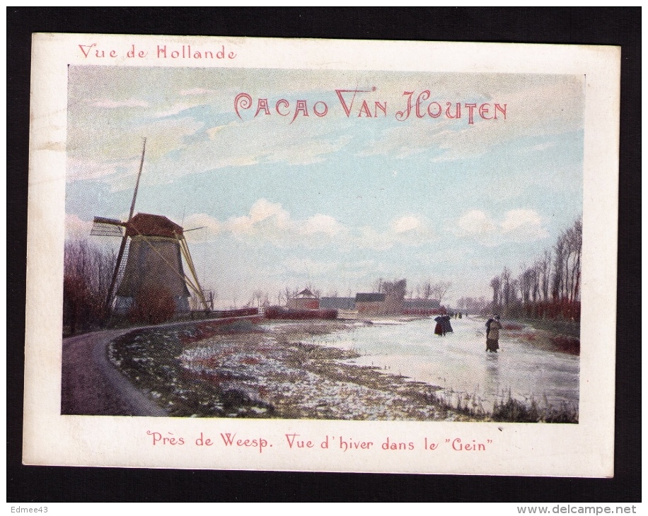 Grande Chromo-photo Cacao Van Houten, Série « Vue De Hollande », Près De Weesp, Vue D'hiver Dans Le Gein - Van Houten