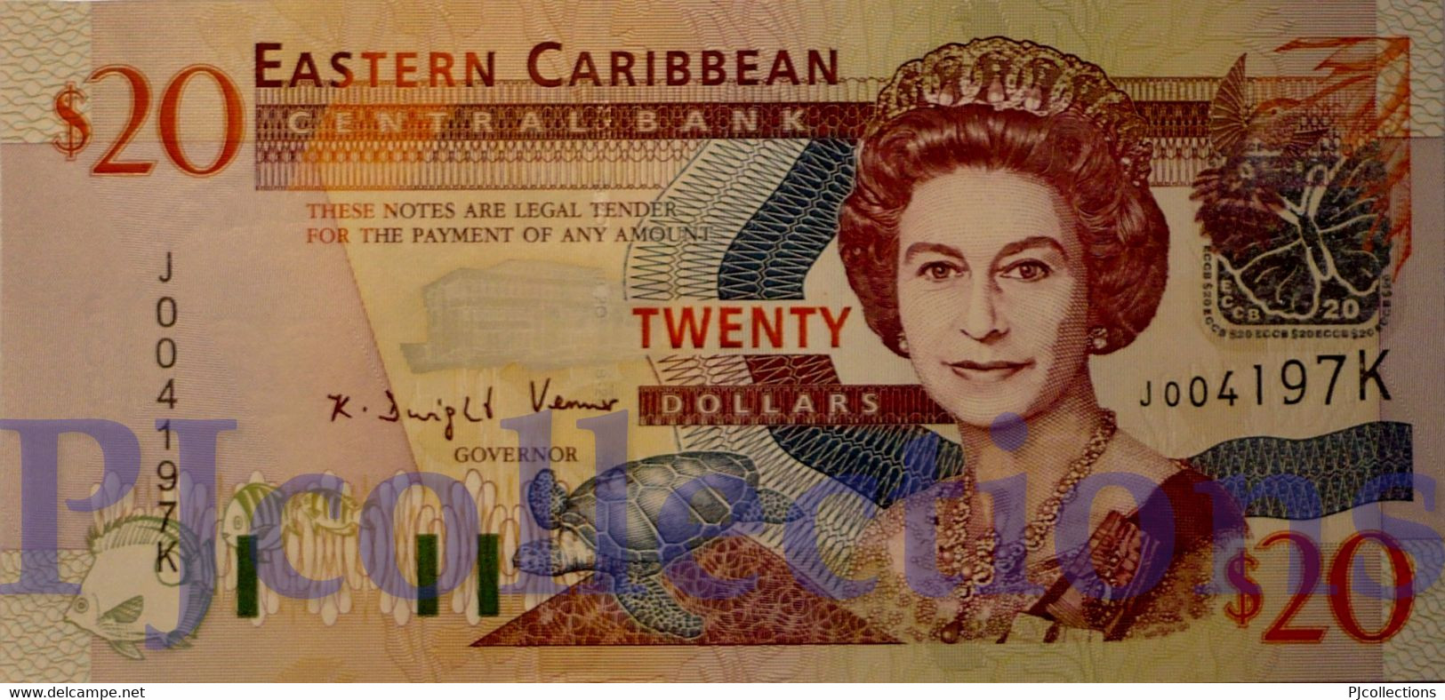 EAST CARIBBEAN 20 DOLLARS 2003 PICK 44k UNC LOW SERIAL NUMBER - East Carribeans