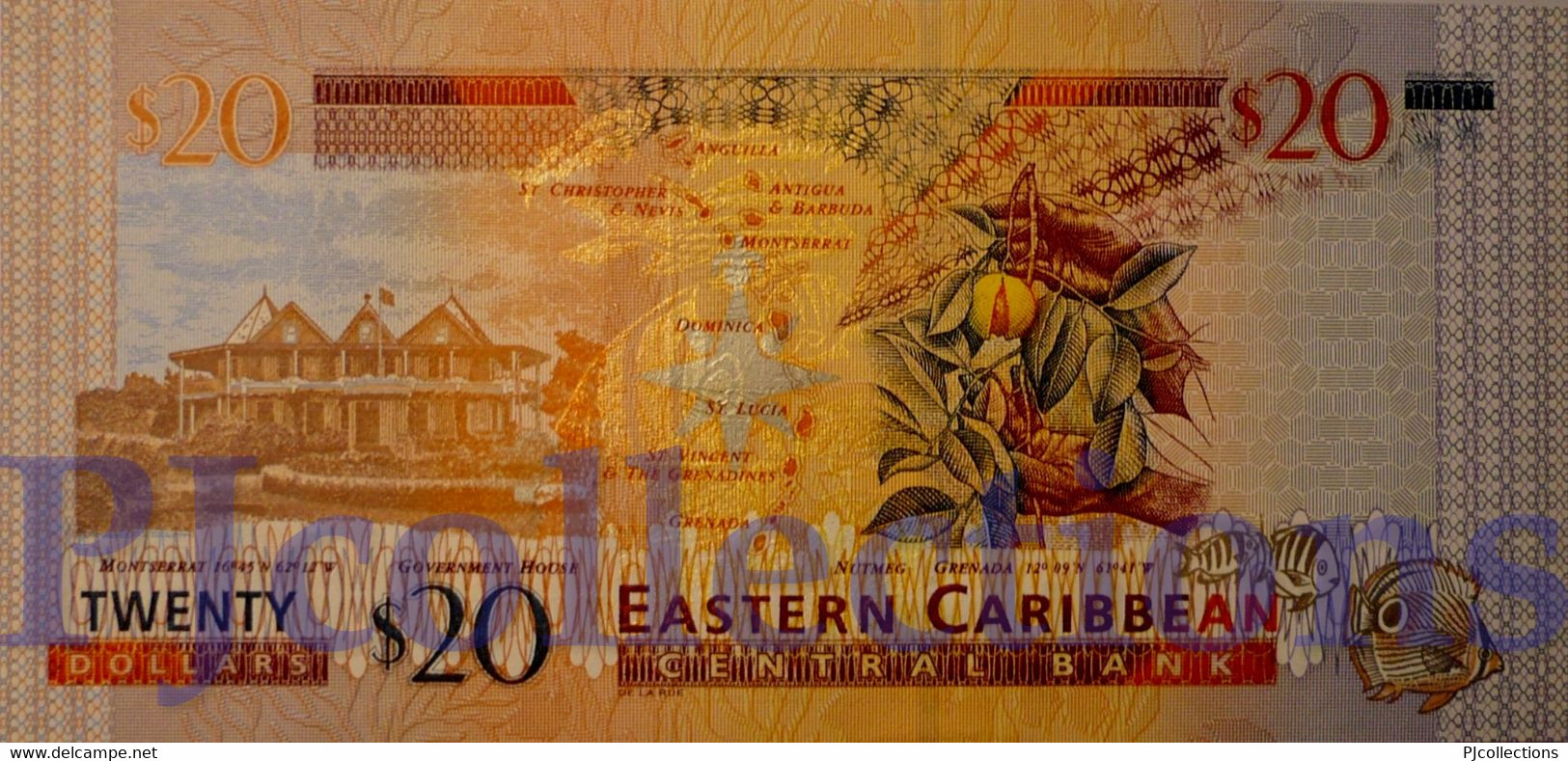 EAST CARIBBEAN 20 DOLLARS 2003 PICK 44k UNC LOW SERIAL NUMBER - East Carribeans