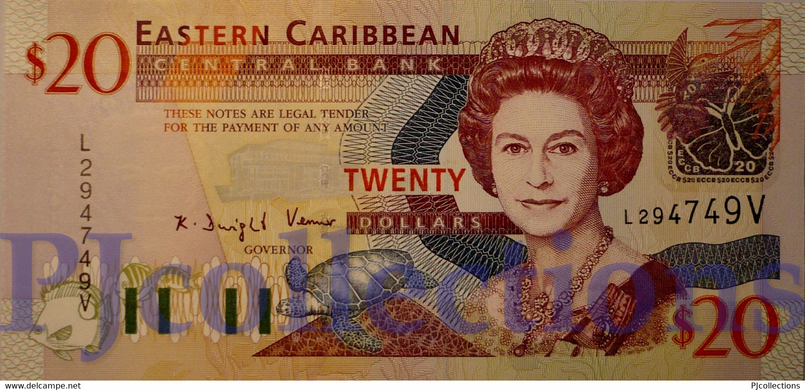 EAST CARIBBEAN 20 DOLLARS 2003 PICK 44v UNC - Caribes Orientales