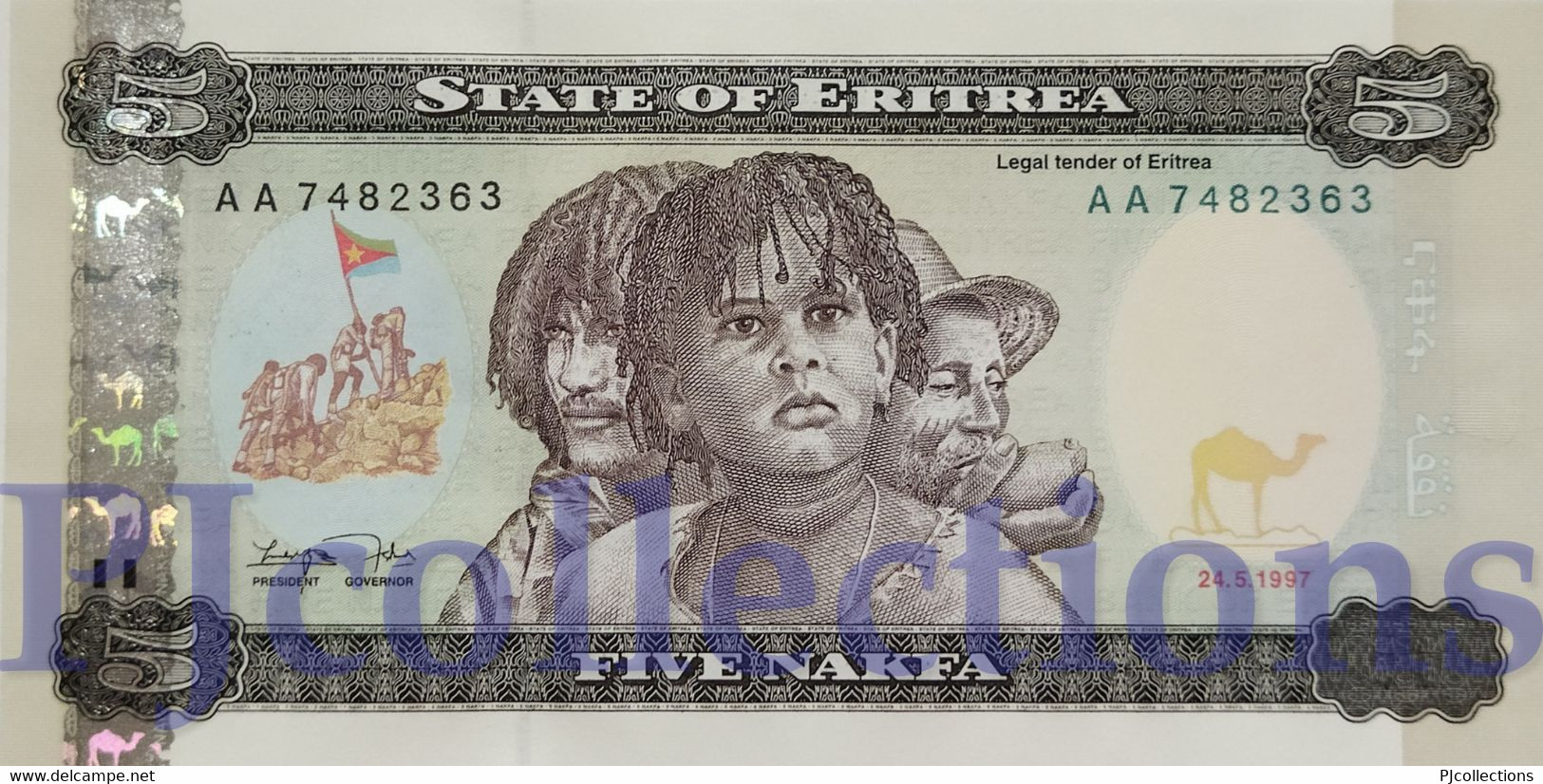 ERITREA 5 NAKFA 1997 PICK 2 UNC - Erythrée