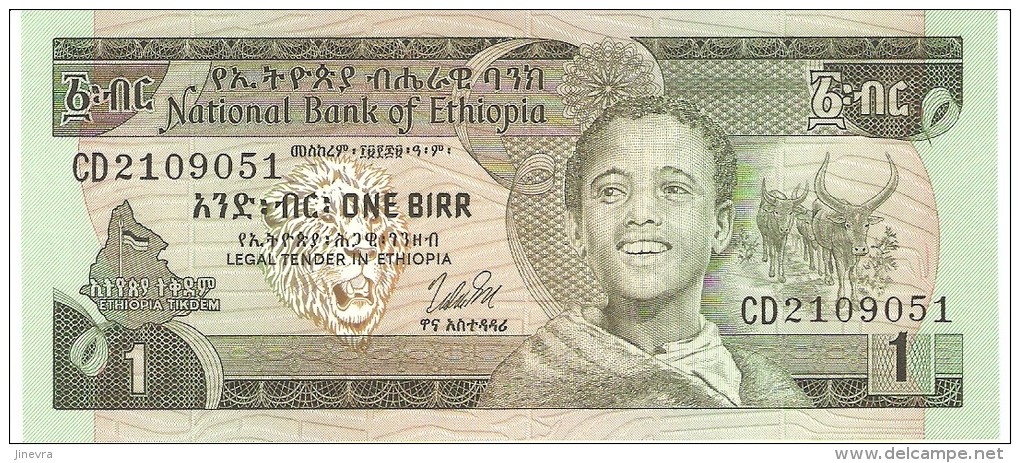 ETHIOPIA 1 BIRR 1978 PICK 30b UNC - Ethiopie