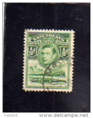 BASUTOLAND 1938 KING GEORGE VI 1/2p RE GIORGIO  1/2 P USATO USED OBLITERE´ - 1933-1964 Colonie Britannique
