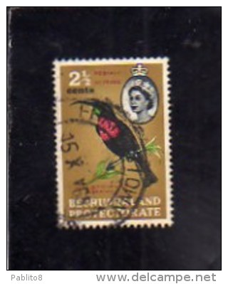 BECHUANALAND 1961 FAUNA AVICOLA BIRDS Scarletchested Sunbird BIRD 2 1/2c UCCELLI UCCELLO CENT 2 1/2 USATO USED OBLITERE´ - 1885-1964 Bechuanaland Protectorate