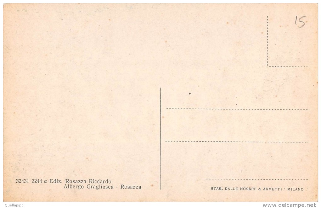 01276 "(BIELLA) ROSAZZA - TORRE MUNICIPIO - VALLE CERVO"  ANIMATA. CART. POST. NON SPEDITA - Altri & Non Classificati