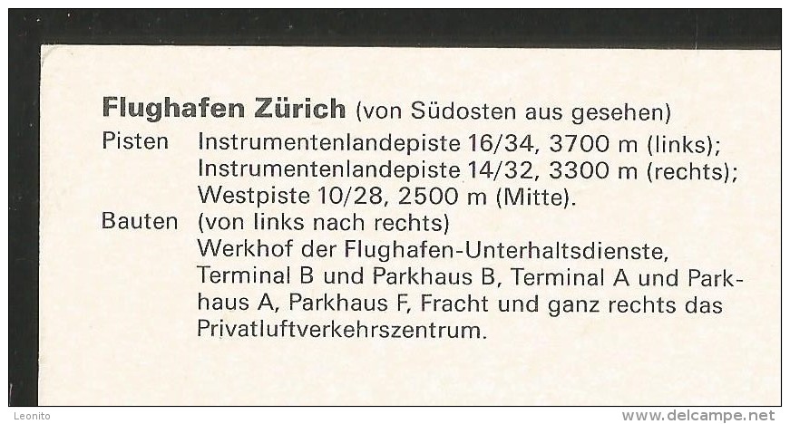 ZÜRICH FLUGHAFEN Pisten Bauten Flugaufnahme Swissair 1986 - Aérodromes