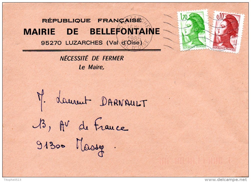 FRANCE. Enveloppe De 1985. Mairie De Bellefontaine. - 1961-....