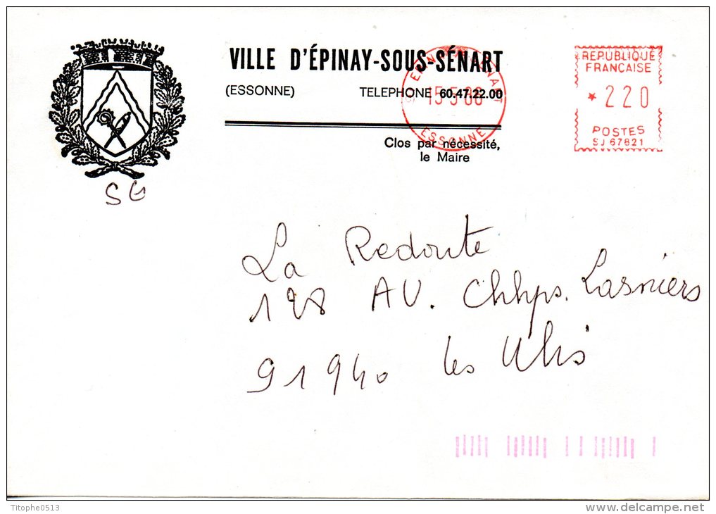 FRANCE. Enveloppe De 1986. Mairie D'Epinay-sous-Sénart. - 1961-....