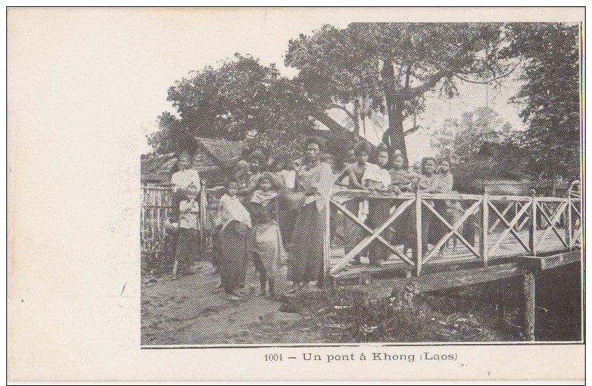 CPA LAOS Un Pont à Khong 1904 - Laos