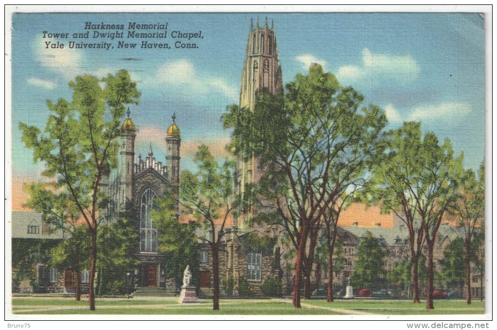 Harkness Memorial Tower And Dwight Memorial Chapel, Yale University, New Haven, Conn. - 1947 - New Haven