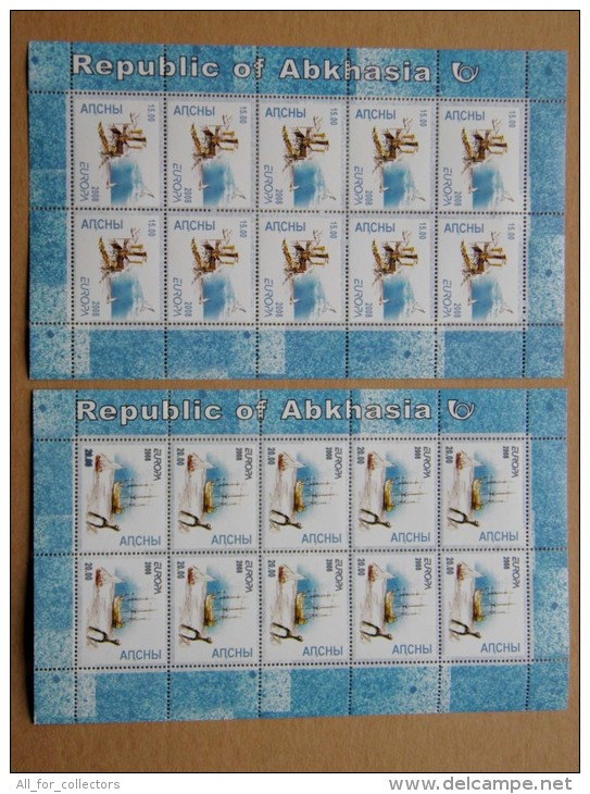 SALE!!! WITH GLUE (!) Europa Cept Stamp 2008 2 Sheetlets  Letter Writing Ship - Georgien