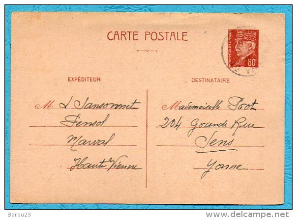Carte Postale Pétain 80c - Cartes Postales Types Et TSC (avant 1995)