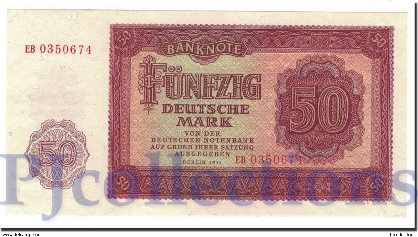 GERMANY DEMOCRATIC REPUBLIC 50 DEUTSHEMARK 1955 PICK 20a UNC - 50 Deutsche Mark