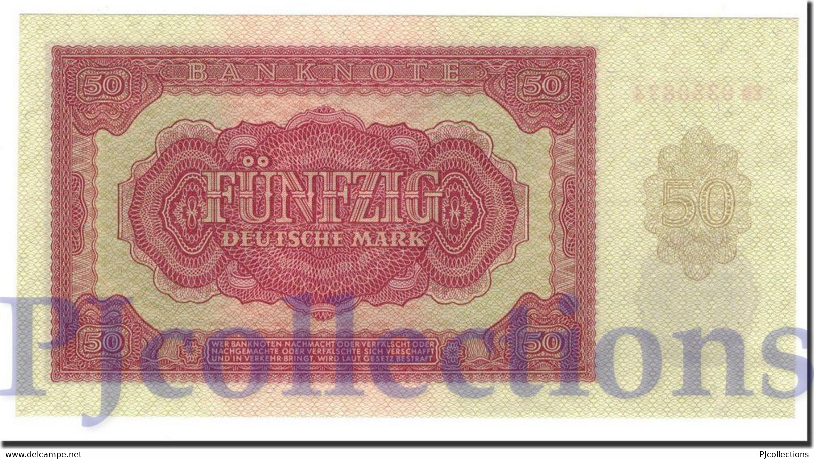 GERMANY DEMOCRATIC REPUBLIC 50 DEUTSHEMARK 1955 PICK 20a UNC - 50 Deutsche Mark