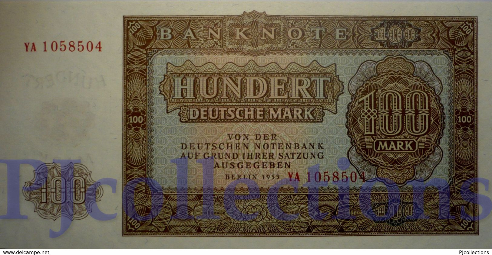 GERMANY DEMOCRATIC REPUBLIC 100 DEUTSHEMARK 1955 PICK 21a UNC - 100 Deutsche Mark