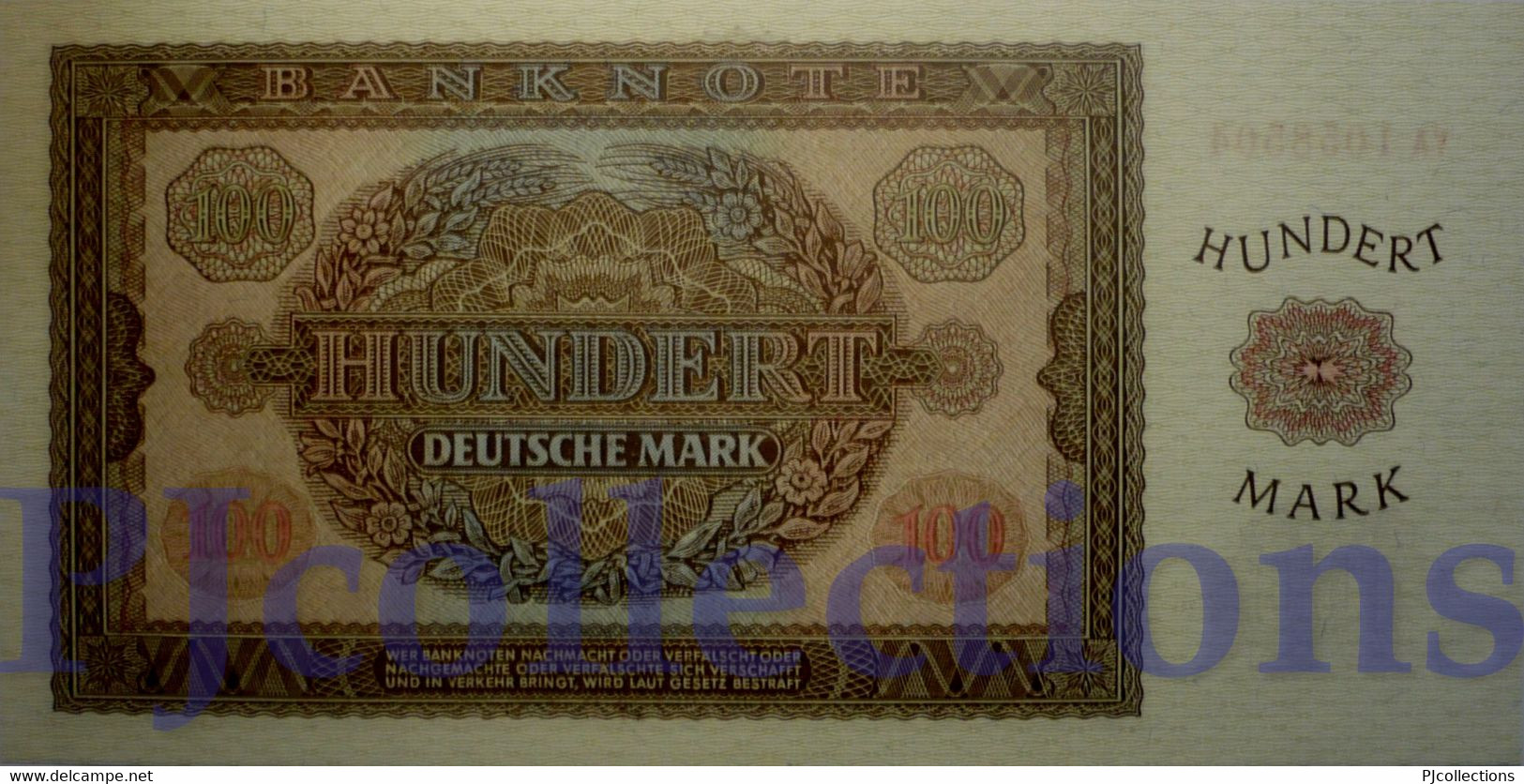 GERMANY DEMOCRATIC REPUBLIC 100 DEUTSHEMARK 1955 PICK 21a UNC - 100 Deutsche Mark