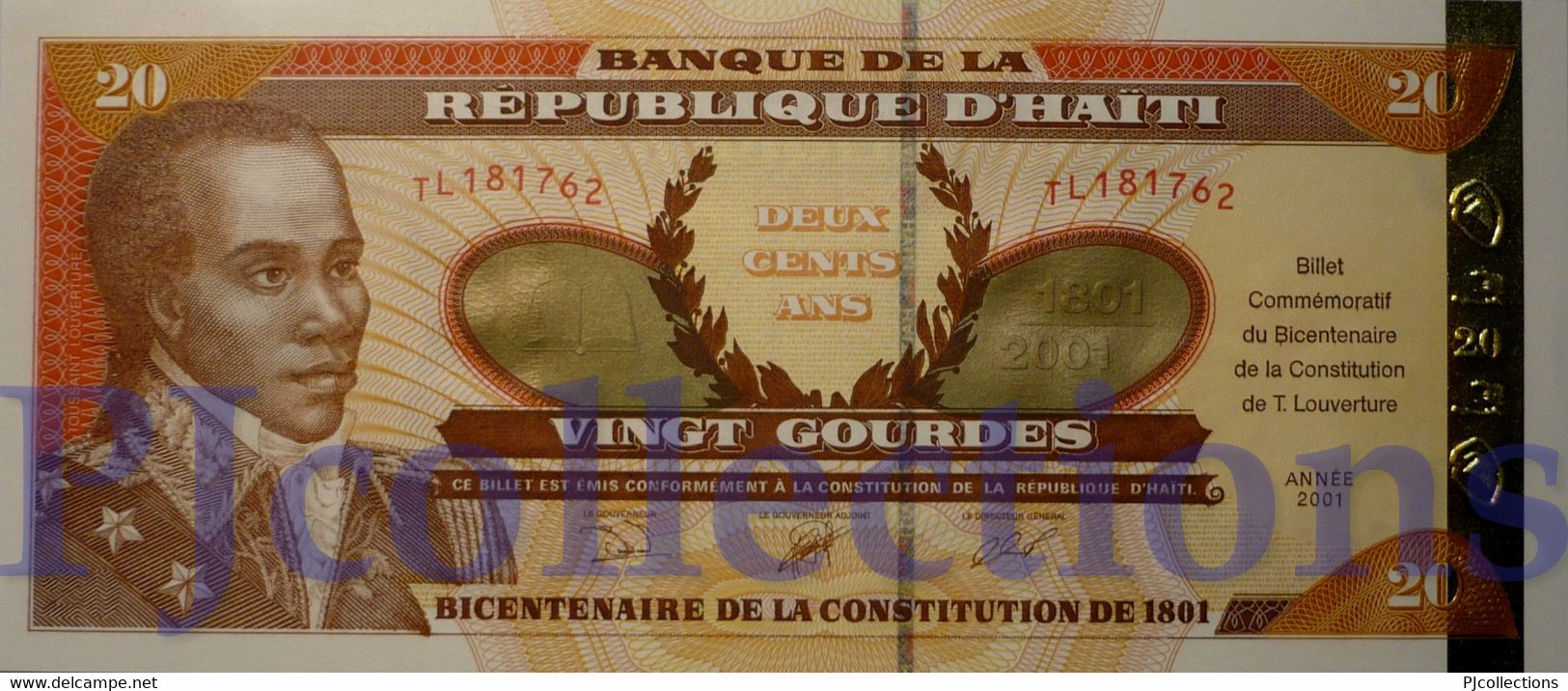 HAITI 20 GOURDES 2001 PICK 271 UNC - Haïti