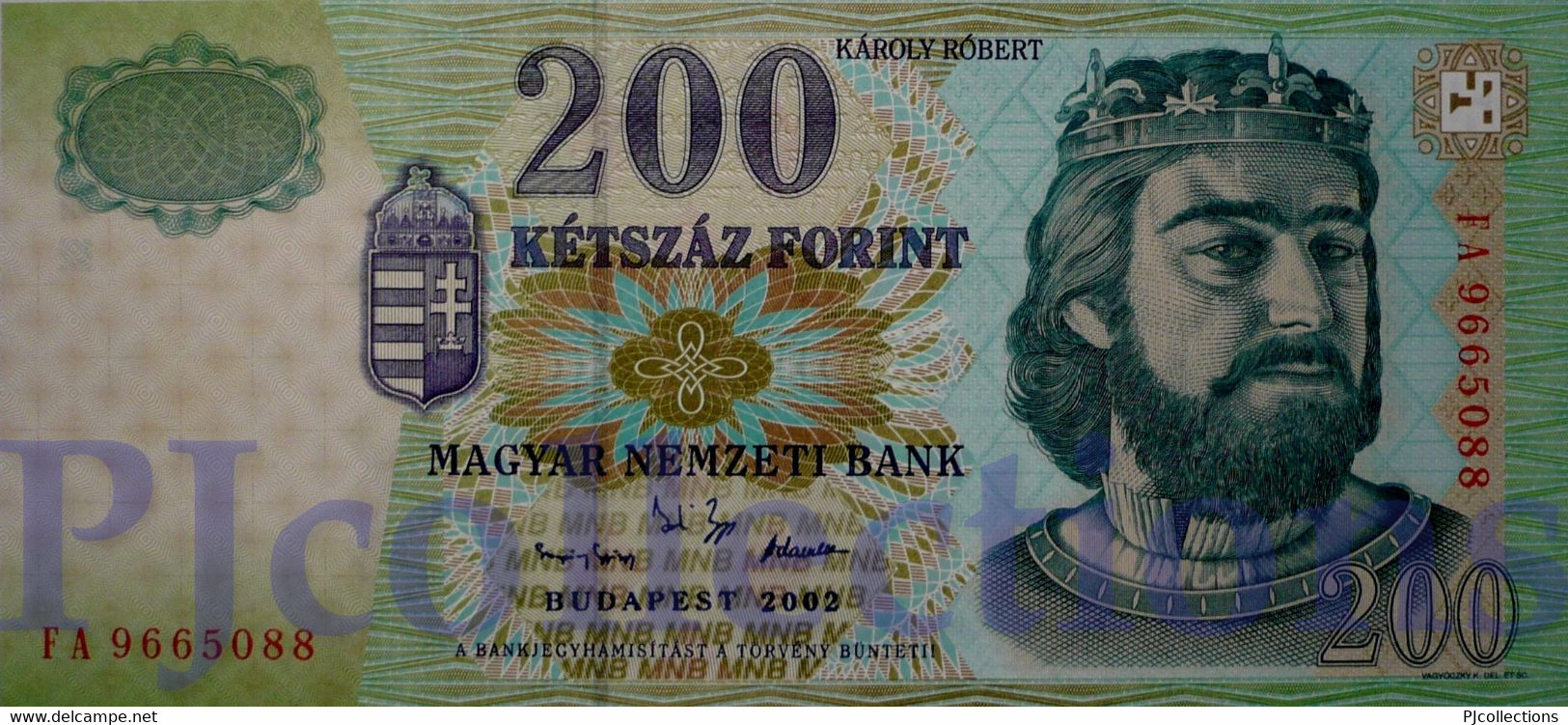 HUNGARY 200 FORINT 2002 PICK 187b UNC - Hongrie