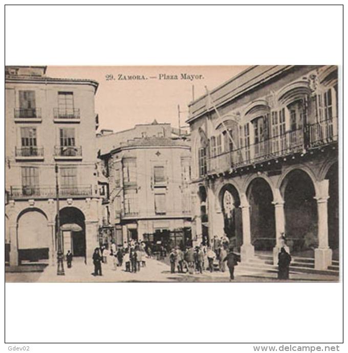 ZMRTPA4101-LFT3303 .Tarjeta Postal De ZAMORA.edificios,soportales,calles Y Persona En La PLAZA MAYOR De Zamora. - Zamora