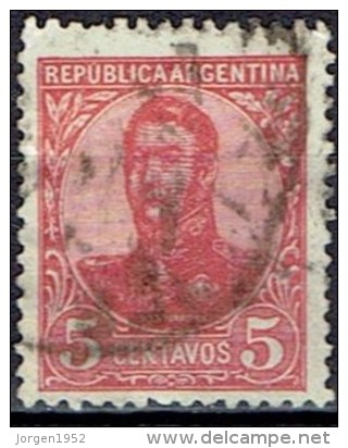 ARGENTINA #  STAMPS FROM YEAR 1908  STANLEY GIBBONS 296B - Oblitérés