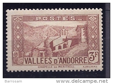 FrenchAndorra1932-43: Scott60(Yvert42)mlh* Cat.Value 16Euros - Nuevos