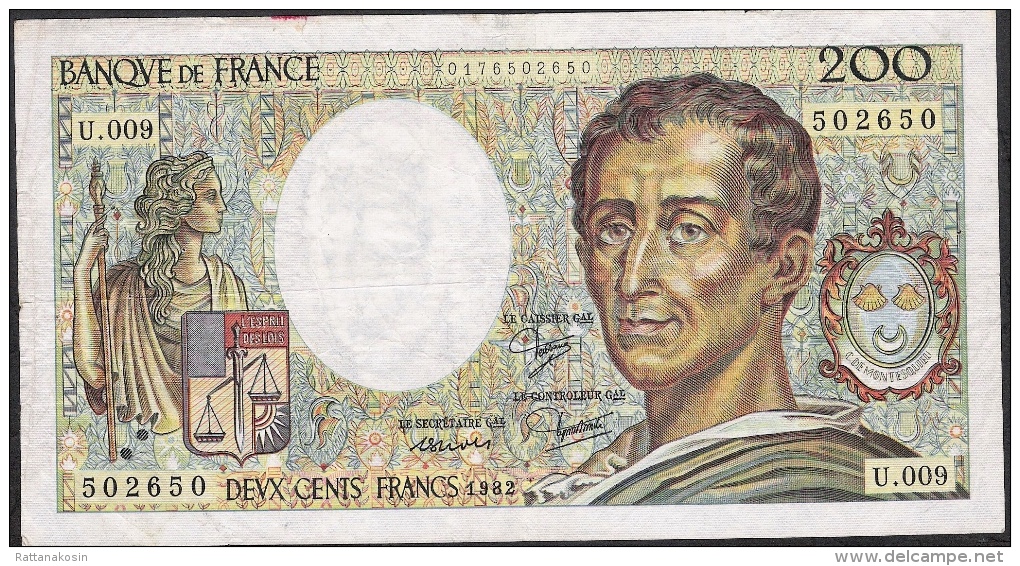 FRANCE  FAY.70.2  200  FRANCS   MONTESQUIEU    1982   VF - 200 F 1981-1994 ''Montesquieu''