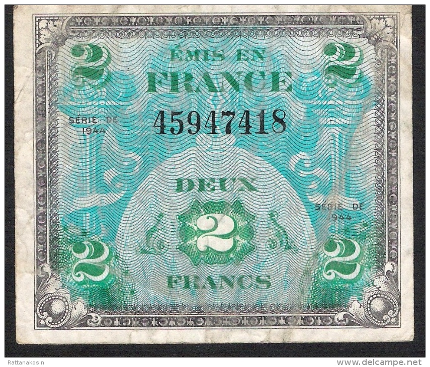 FRANCE  P114a  FAY.16.1   2 FRANCS   1944    VF - 1944 Flagge/Frankreich