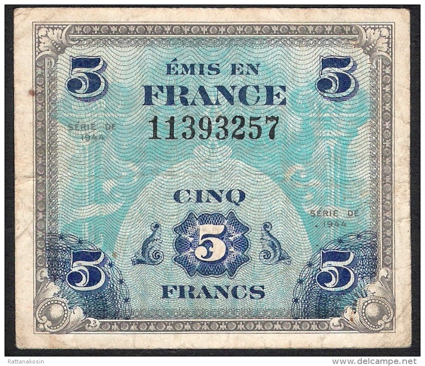 FRANCE  P115a  FAY.17.1  5 FRANCS   1944    VF - 1944 Vlag/Frankrijk