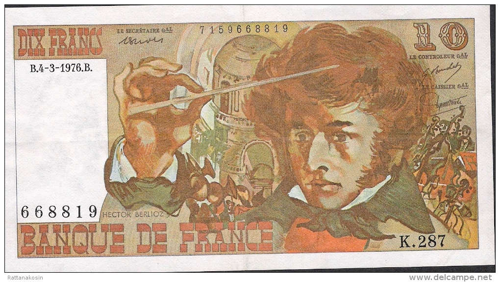 FRANCE  P150c    FAY.63.18  10 FRANCS   4.3.1976  BERLIOZ     AUNC. - 10 F 1972-1978 ''Berlioz''