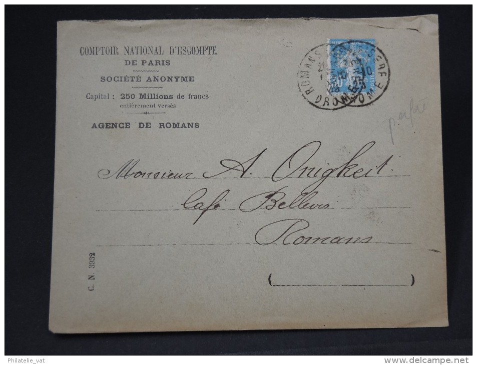 FRANCE- PERFORE SUR LETTRE  PERFORATION  CN SUR TYPESEMEUSE  A VOIR LOT 2552 - Autres & Non Classés