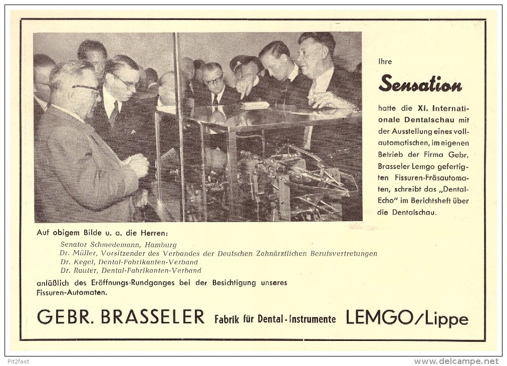 Original Werbung - 1951 - G. Brasseler In Lemgo A. Lippe , Sensation , Zahnarzt , Stomatologe , Dental !!! - Lemgo