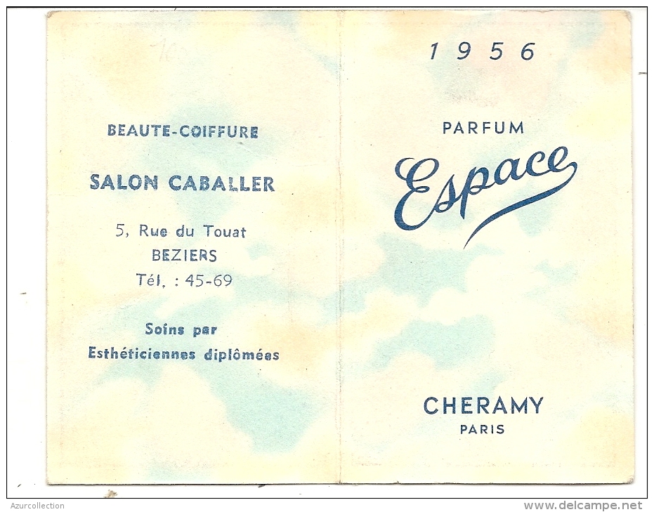 ESPACE . CHERAMY + CALENDRIER 1956 - Profumeria Antica (fino Al 1960)