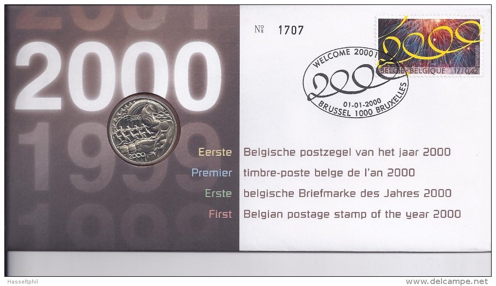 Belgie - Belgique Numisletter 2878 Eerste Postzegel Van Het Jaar 2000 - Numisletters