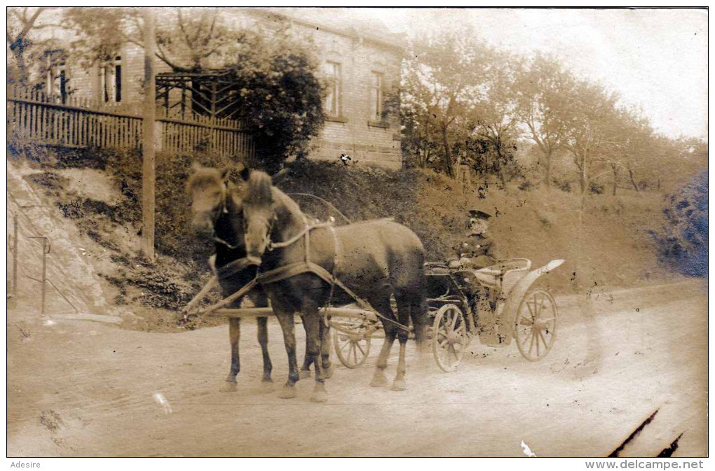 Offizier? In Pferdekutsche, Soldat (?) Kutscher In Uniform, Orig.Fotokarte 1915?, Altersbedingte Gebrauchsspuren - Personen