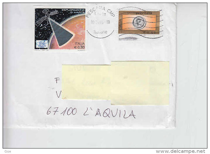 ITALIA 2006 -lettera - 2840  Marte - Spazio - 2001-10: Storia Postale