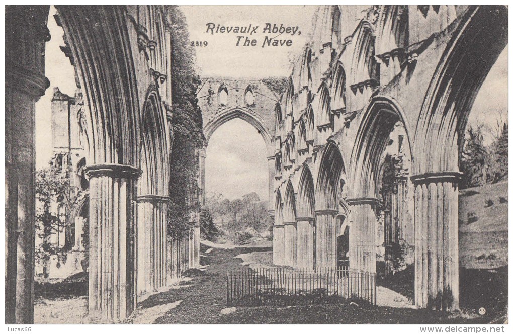 1908 RIEVAULX ABBEY THE NAVE - Other & Unclassified