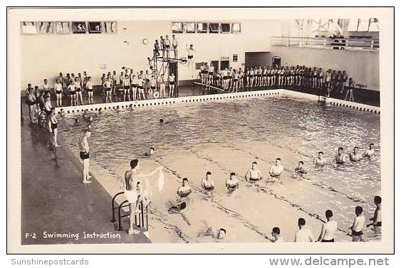 Idaho Farragut Naval Training Center Swimming Instruction Real Photo RPPC - Autres & Non Classés