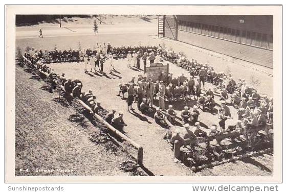 Idaho Farragut Naval Training Center Smoke Harbor Real Photo RPPC - Autres & Non Classés