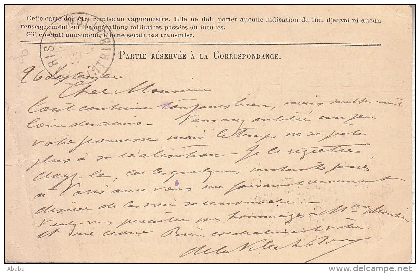 CARTE POSTALE CORRESPONDANCE DES ARMEES DE LA REPUBLIQUE - Sonstige & Ohne Zuordnung