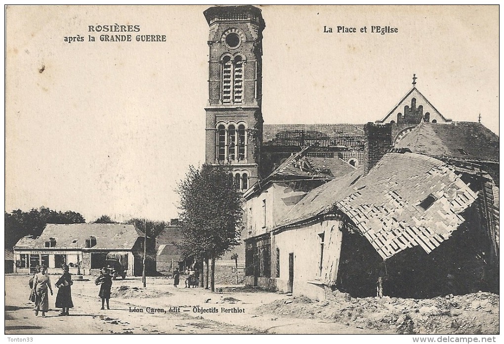 DEPT 54 - ROSIERES Après La Grande Guerre 1914 -  La Place Et L'Eglise - ENCH - - Autres & Non Classés