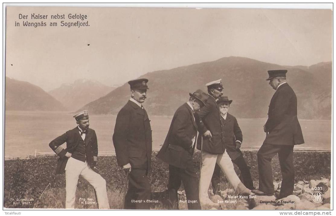 Kaiser Wilhelm II Auf Seiner Nordlandreise In Norwegen + Gefolge In Wangnäs Am Sognefjord Norway Ua Maler Johan Chr DAHL - Familles Royales