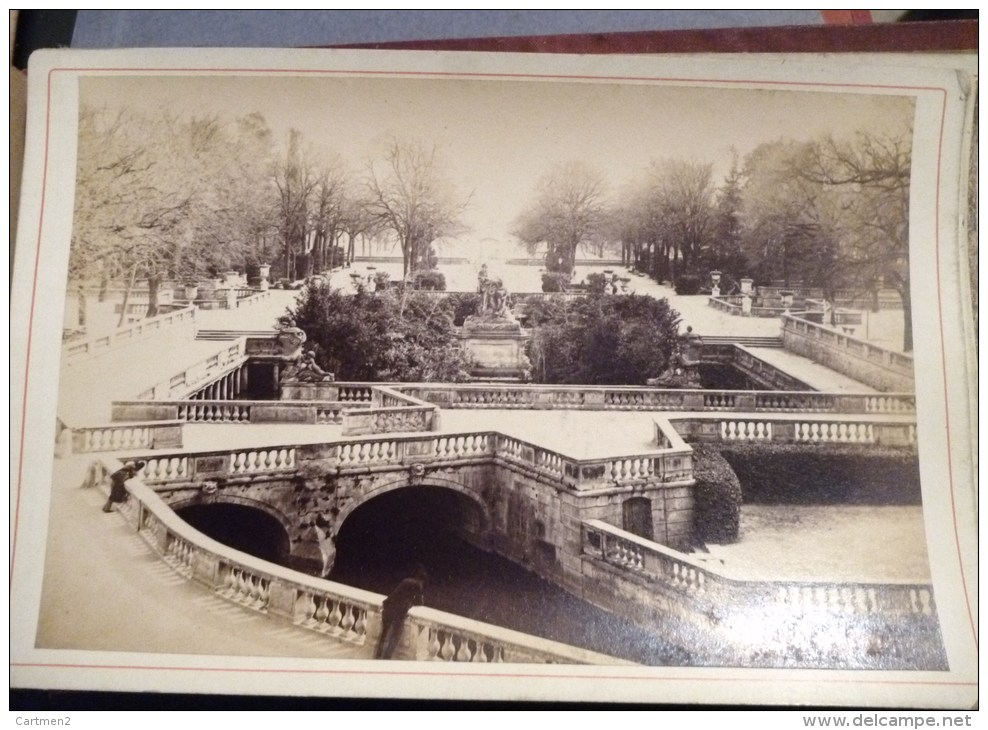 NIMES ALBUM DE 12 PHOTOGRAPHIE XIXeme PAR FESCOURT : ESPLANADE AMPHITHEATRE NYMPHOEUM TEMPLE DE DIANE ACQUEDUC